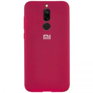 Оригинальный чехол Silicone Cover 360 с микрофиброй для Xiaomi Redmi 8 / 8A – Розовый / Hot Pink