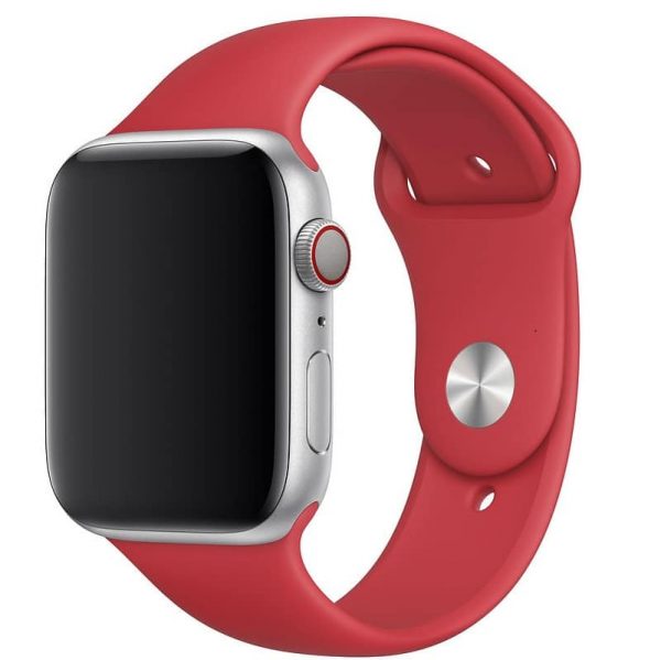 Ремешок силиконовый для Apple Watch 42 mm / 44 mm / 45 mm / 49 mm №24 – Rouge