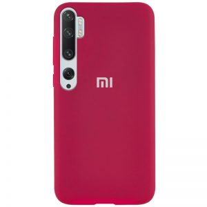 Оригинальный чехол Silicone Cover 360 с микрофиброй для Xiaomi Mi Note 10 / Mi Note 10 Pro – Розовый / Hot Pink