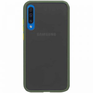 Чехол TPU+PC Soft-touch with Color Buttons для Samsung Galaxy A50 / A30s – Зеленый