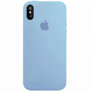 Оригинальный чехол Silicone Case 360 с микрофиброй для Iphone X / XS – Голубой / Lilac Blue