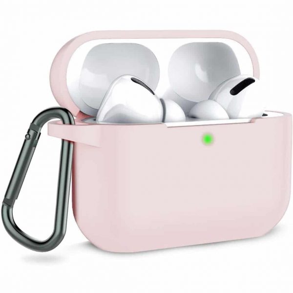 Чехол для наушников Silicone Case + карабин для Apple Airpods Pro – Pink Sand