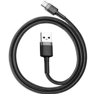 Кабель Baseus Cafule USB to Type-C 3A (0.5м) – Black / Gray