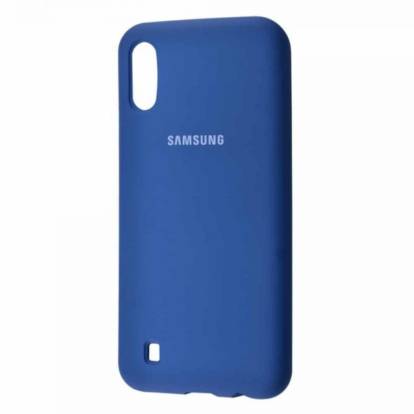 Оригинальный чехол Silicone Cover 360 с микрофиброй для  Samsung Galaxy M10 – Blue