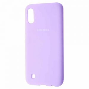 Оригинальный чехол Silicone Cover 360 с микрофиброй для  Samsung Galaxy M10 – Light purple