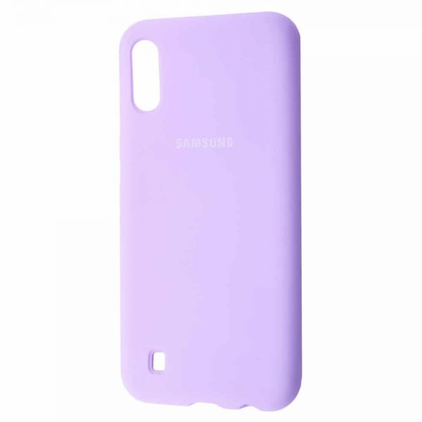 Оригинальный чехол Silicone Cover 360 с микрофиброй для  Samsung Galaxy M10 – Light purple