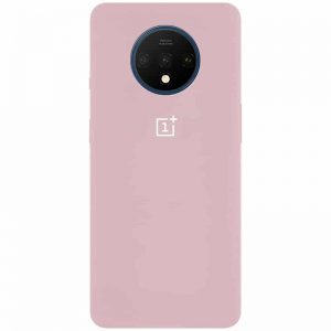 Оригинальный чехол Silicone Cover 360 с микрофиброй для OnePlus 7T – Розовый / Pink Sand
