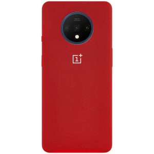 Оригинальный чехол Silicone Cover 360 с микрофиброй для OnePlus 7T – Красный / Dark Red