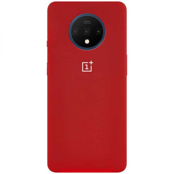 Оригинальный чехол Silicone Cover 360 с микрофиброй для OnePlus 7T – Красный / Dark Red