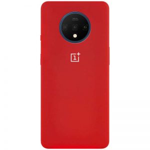 Оригинальный чехол Silicone Cover 360 с микрофиброй для OnePlus 7T – Красный / Red