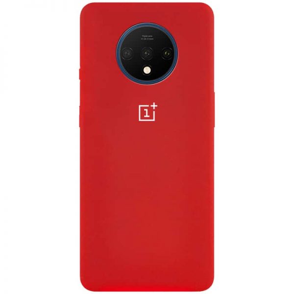 Оригинальный чехол Silicone Cover 360 с микрофиброй для OnePlus 7T – Красный / Red