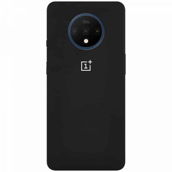 Оригинальный чехол Silicone Cover 360 с микрофиброй для OnePlus 7T – Черный / Black