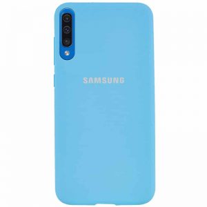 Оригинальный чехол Silicone Cover 360 с микрофиброй для Samsung Galaxy A50 2019 (A505) / A30s 2019 (A307) – Голубой / Light Blue