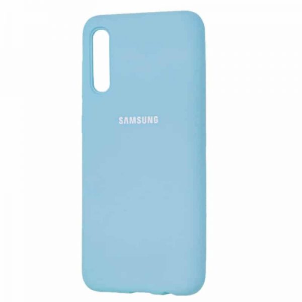 Оригинальный чехол Silicone Cover 360 с микрофиброй для Samsung Galaxy A50 2019 (A505) / A30s 2019 (A307) – Голубой / Mist blue