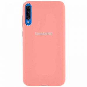 Оригинальный чехол Silicone Cover 360 с микрофиброй для Samsung Galaxy A50 2019 (A505) / A30s 2019 (A307) – Персиковый / Peach