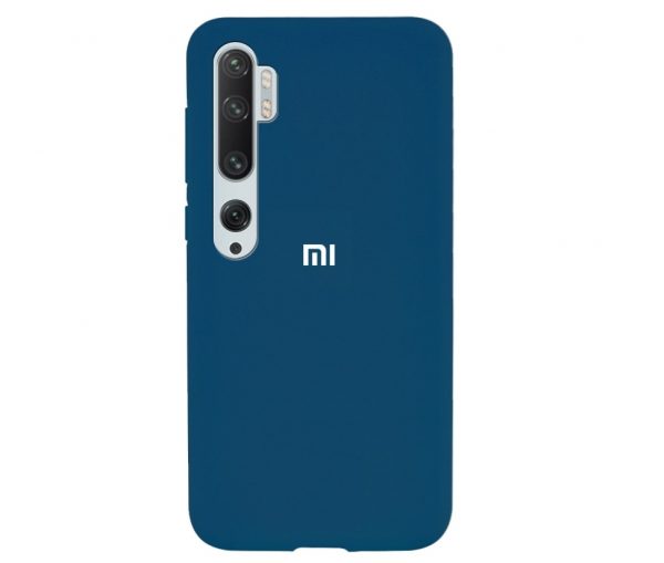 Оригинальный чехол Silicone Cover 360 с микрофиброй для Xiaomi Mi Note 10 / Mi Note 10 Pro – Синий / Cobalt