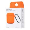 Чехол для наушников Silicone Case New + карабин для Apple Airpods 1/2 – Orange 43754