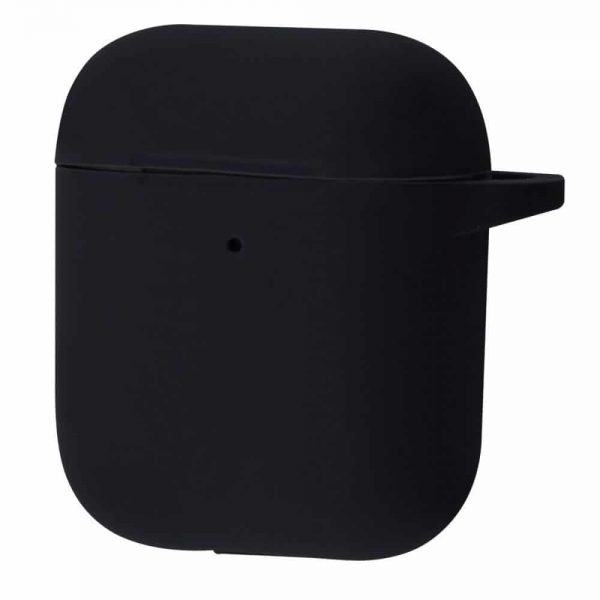 Чехол для наушников Silicone Case New + карабин для Apple Airpods 1/2 – Black