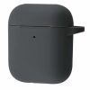 Чехол для наушников Silicone Case New + карабин для Apple Airpods 1/2 – Dark gray