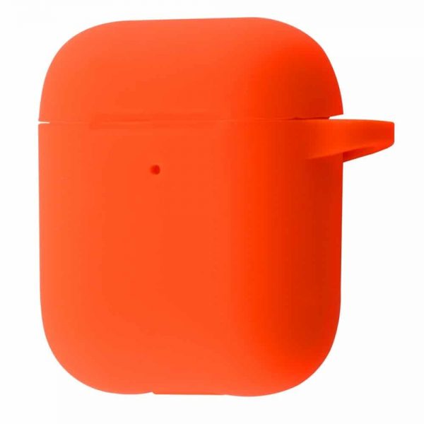 Чехол для наушников Silicone Case New + карабин для Apple Airpods 1/2 – Orange