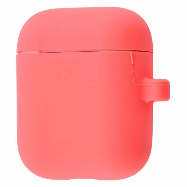 Чехол для наушников Silicone Case Slim + карабин для Apple Airpods  – Pink