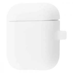 Чехол для наушников Silicone Case Slim + карабин для Apple Airpods  – Luminescent white