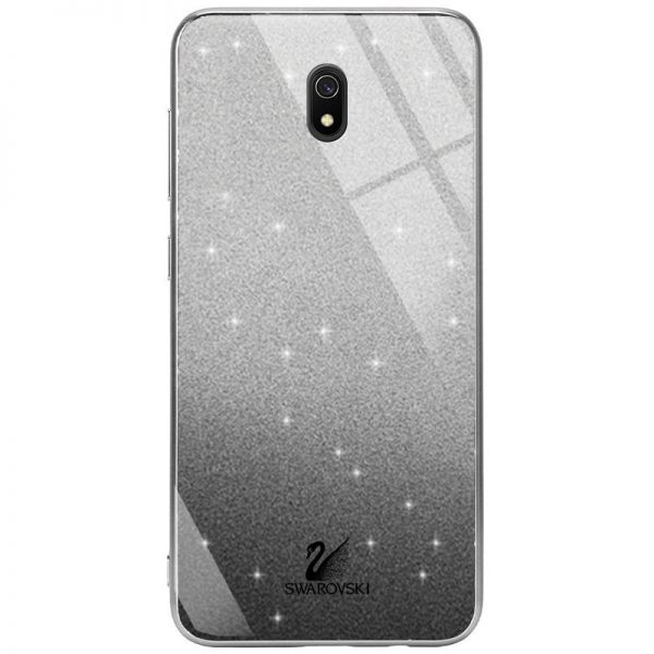 Чехол с блестками Swarovski TPU+Glass для Xiaomi Redmi 8A – Черный