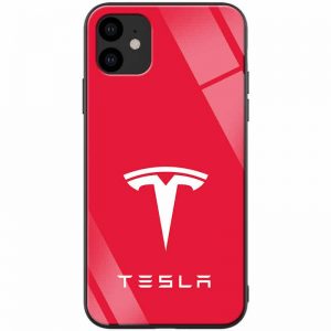 TPU+Glass чехол ForFun для Iphone 11 – Красный / Тесла