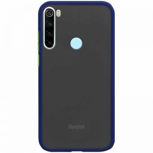 Чехол TPU+PC Soft-touch with Color Buttons для Xiaomi Redmi Note 8 – Синий