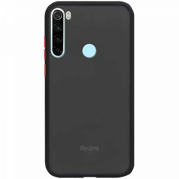 Чехол TPU+PC Soft-touch with Color Buttons для Xiaomi Redmi Note 8 – Черный