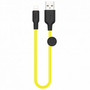Кабель Hoco X21 plus Silicone Lightning 2.4A (0.25м)- Black / Yellow