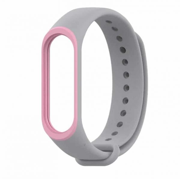 Ремінець Silicone для Xiaomi Mi Band 3/4 Gray / Pink