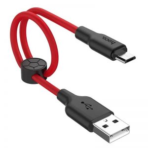 Кабель Hoco X21 plus Silicone USB to MicroUSB 2.4A (0.25м) – Black / Orange