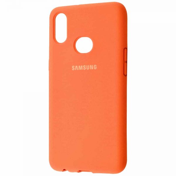 Оригинальный чехол Silicone Cover 360 с микрофиброй для  Samsung Galaxy A10s 2019 (A107) – Оранжевый / Orange
