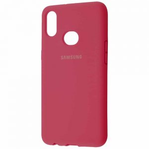 Оригинальный чехол Silicone Cover 360 с микрофиброй для  Samsung Galaxy A10s 2019 (A107) – Розовый / Hot Pink
