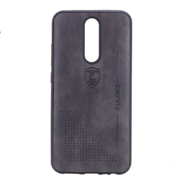 Кожаный чехол-накладка PULOKA Desi для Xiaomi Redmi 8 / 8A – Черный