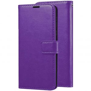 Кожаный чехол-книжка Wallet Glossy с визитницей для Samsung Galaxy A40 2019 (A405) – Фиолетовый