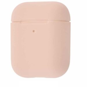 Чехол для наушников Silicone Case New + карабин для Apple Airpods 1/2 – Pink sand