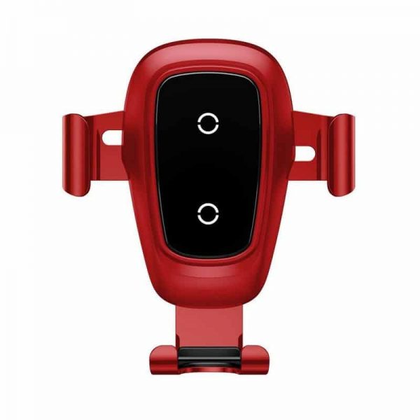 Автомобильный держатель Wireless Charger Baseus Metal Gravity Car Mount (Air Outlet Version) 1.7A QC3.0 – Red