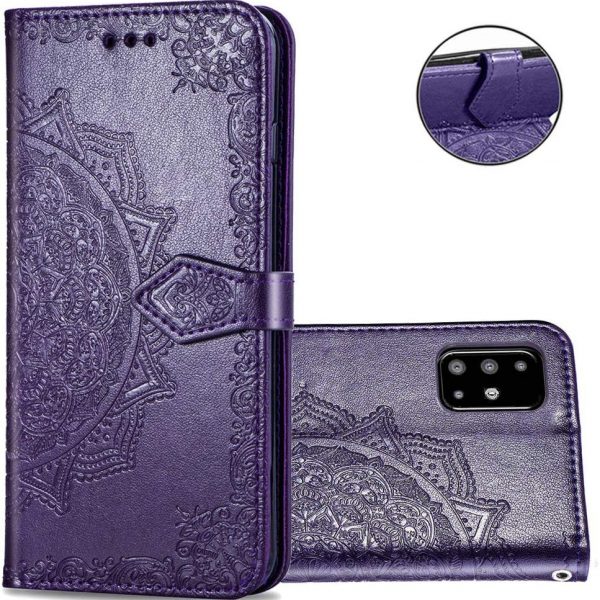 Кожаный чехол-книжка Art Case с визитницей для Samsung Galaxy A51 – Фиолетовый
