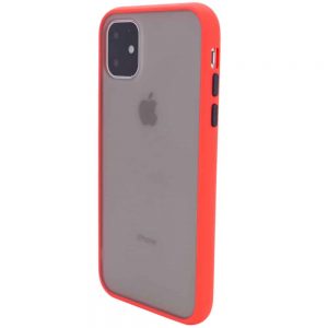 Чехол TPU+PC Soft-touch with Color Buttons для Iphone 11- Красный