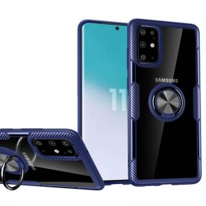 Чехол TPU+PC Deen CrystalRing с креплением под магнитный держатель для Samsung Galaxy S20 — Синий