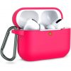 Чехол для наушников Silicone Case + карабин для Apple Airpods Pro – Розовый / Hot Pink
