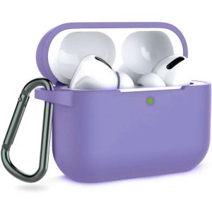 Чехол для наушников Silicone Case + карабин для Apple Airpods Pro – Сиреневый / Light purple
