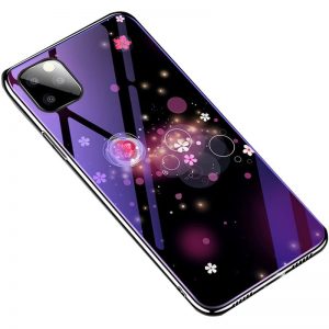 TPU+Glass чехол Fantasy с глянцевыми торцами  для Iphone 11 Pro Max – Пузырьки и цветы