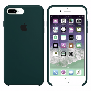 Оригинальный чехол Silicone Case с микрофиброй для Iphone 7 Plus / 8 Plus №49 – Dark Green