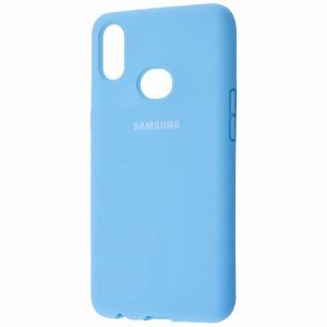Оригинальный чехол Silicone Cover 360 с микрофиброй для  Samsung Galaxy A10s 2019 (A107) – Голубой / Light Blue