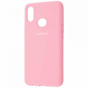 Оригинальный чехол Silicone Cover 360 с микрофиброй для  Samsung Galaxy A10s 2019 (A107) – Розовый / Pink