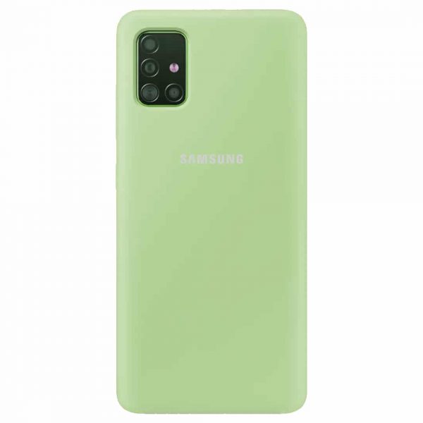 Оригинальный чехол Silicone Cover 360 с микрофиброй для Samsung Galaxy A51 – Мятный / Mint
