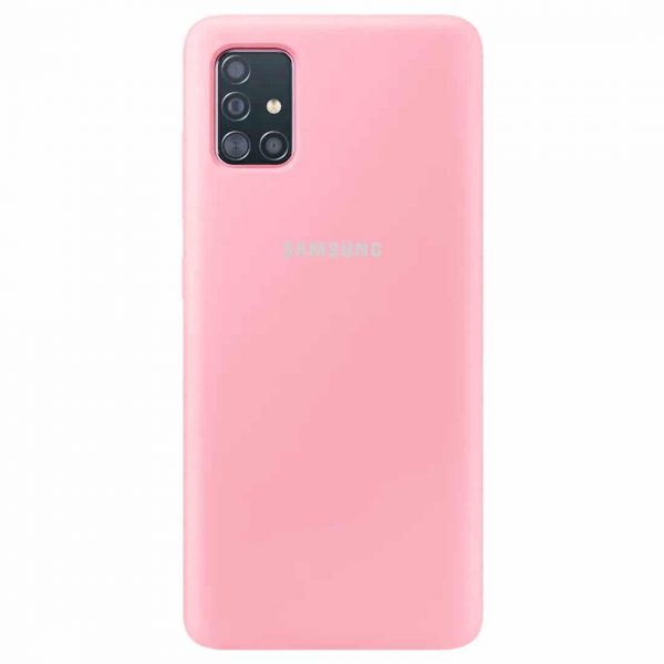 Оригинальный чехол Silicone Cover 360 с микрофиброй для Samsung Galaxy A51 – Розовый / Pink